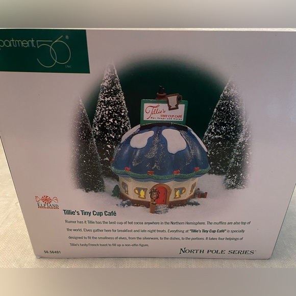 Dept 56 TILLIE'S TINY CUP CAFE 1998 North Pole Series Light & Box- Unused - Picture 1 of 10